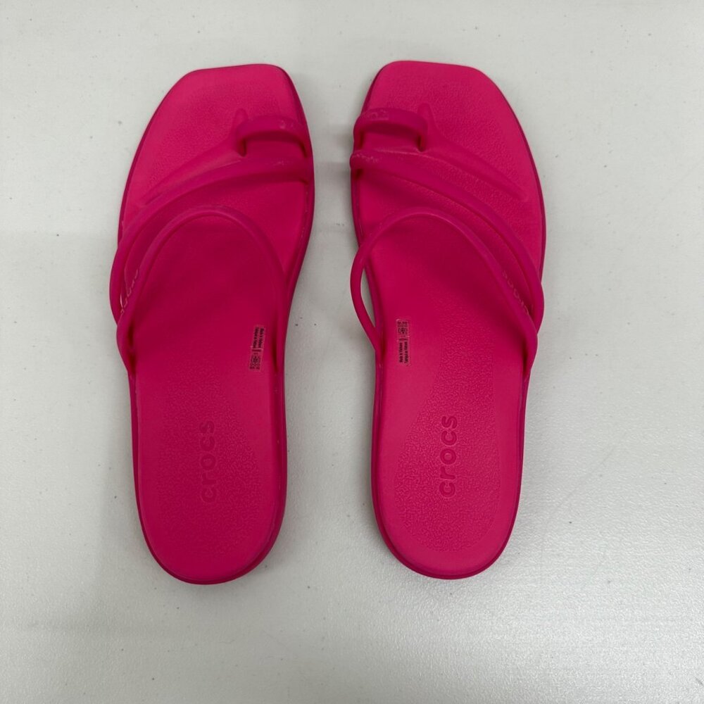 Crocs Miami Toe Loop Pink Lightweight Slide Sandals Shoes 209862 Womens size 11 - Picture 5 of 9